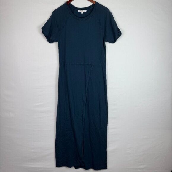 Elizabeth and James Welles Short Sleeve Cotton Crew Neck Maxi Dress Dark Teal S - Picture 3 of 8